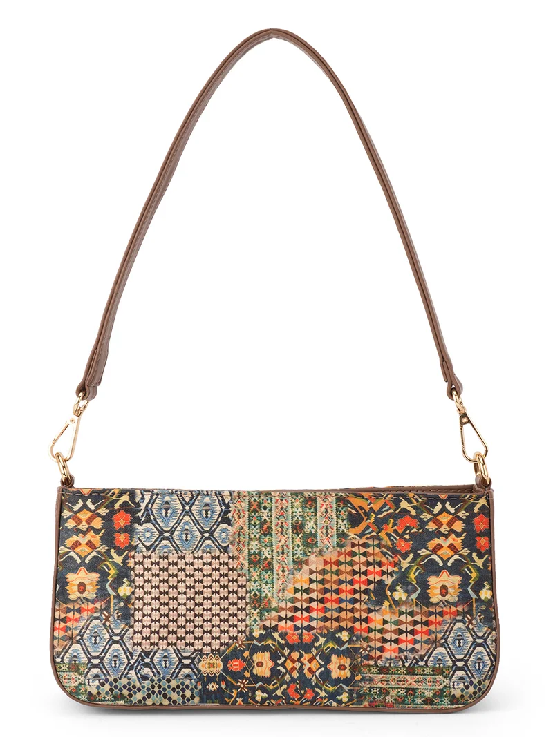 globus Globus Women Multi Green Ethnic Motifs Printed Small Shoulder Bag